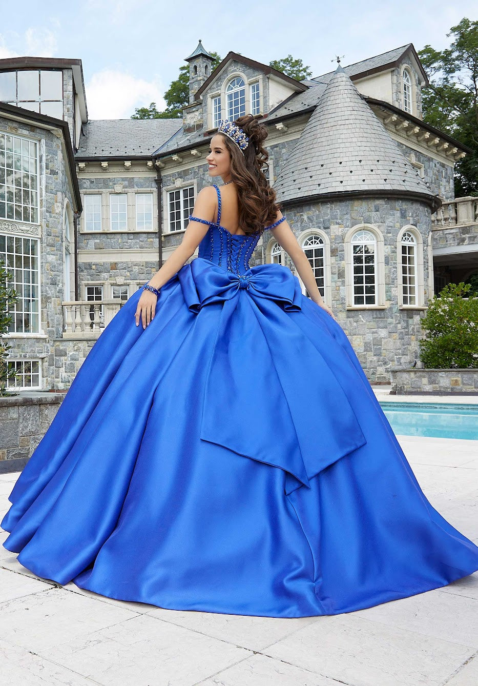 11301 | Box-Pleated Satin Quinceañera Dress