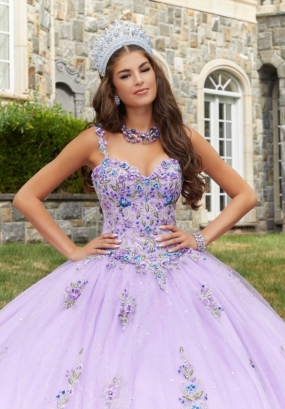 Crystal best sale quinceanera dresses