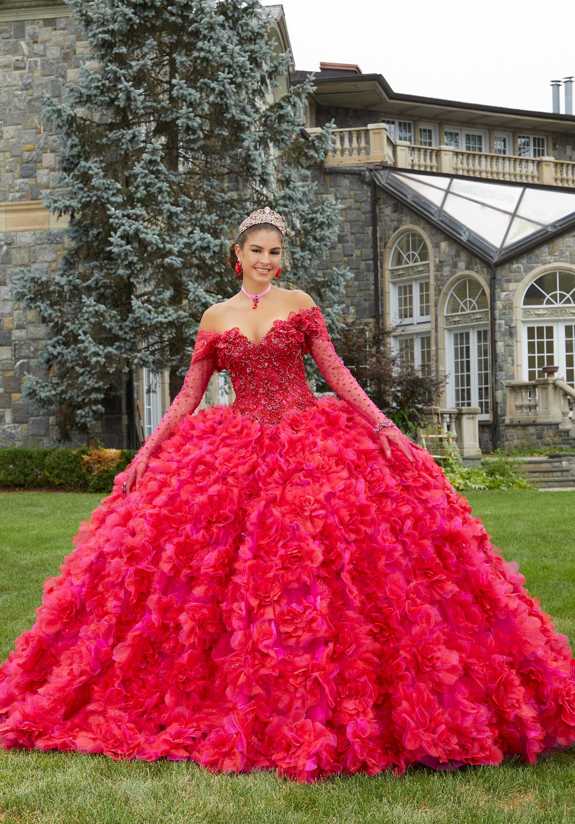 Pink lace cheap quinceanera dresses