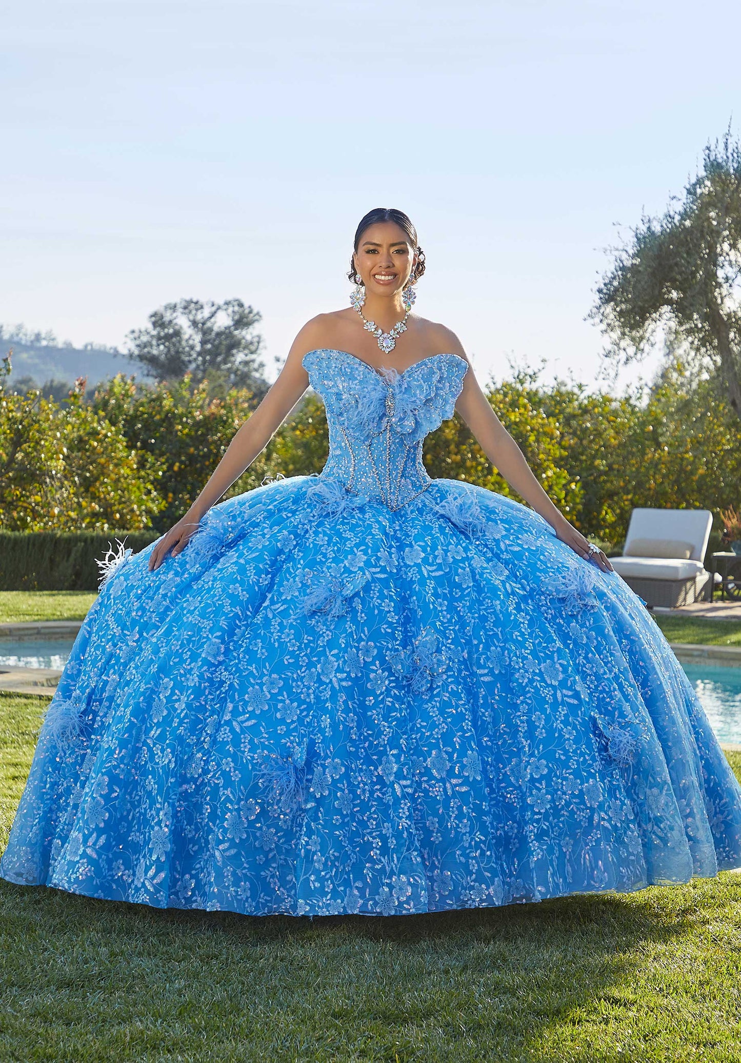 11745 | Butterfly Bodice with Rhinestone Beading Quinceanera Dress