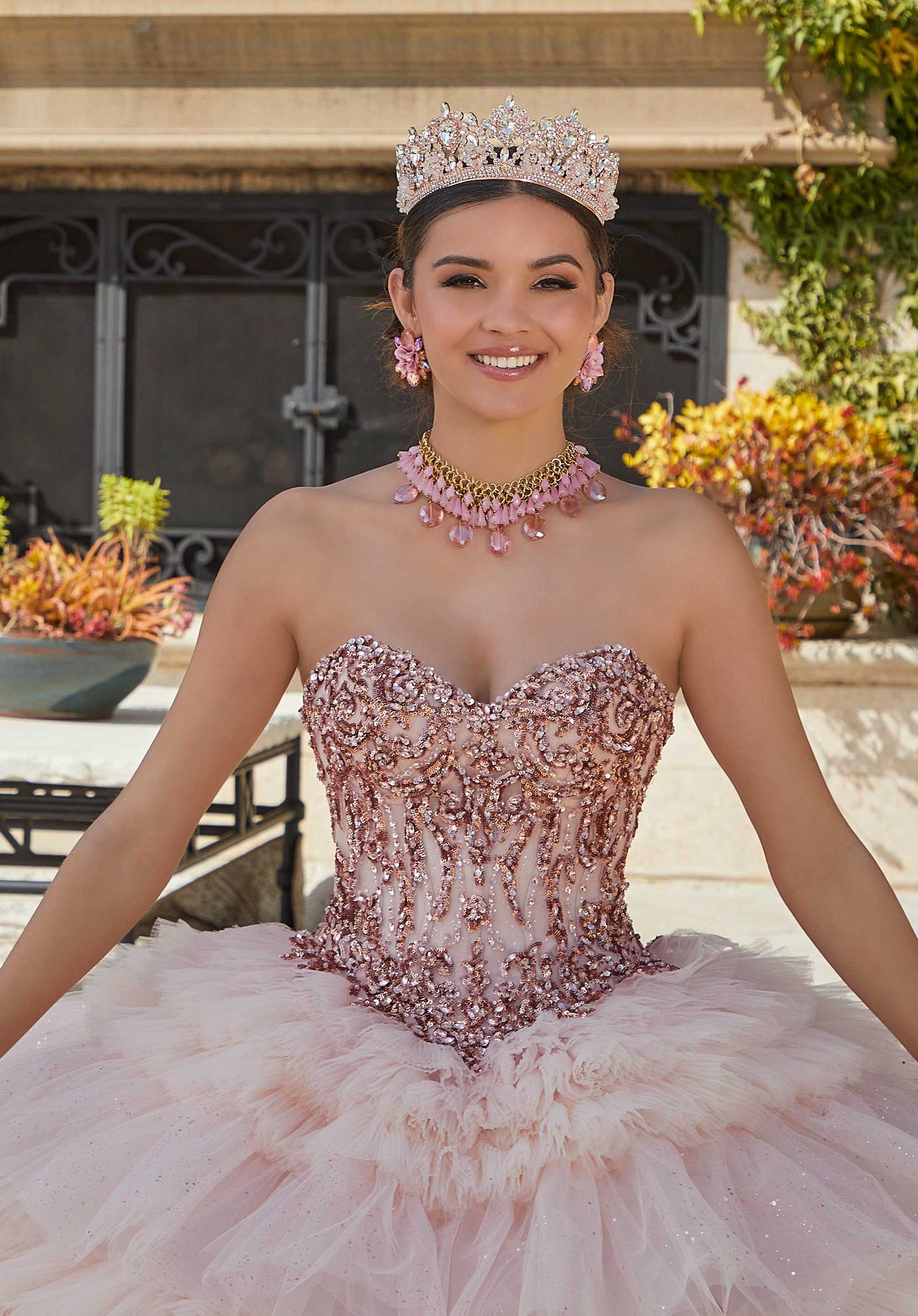 11746 | Patterned Sequins with Crystal Beading Quinceanera Dress