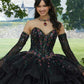 11892 | Contrasting Floral Beaded Quinceanera Dress