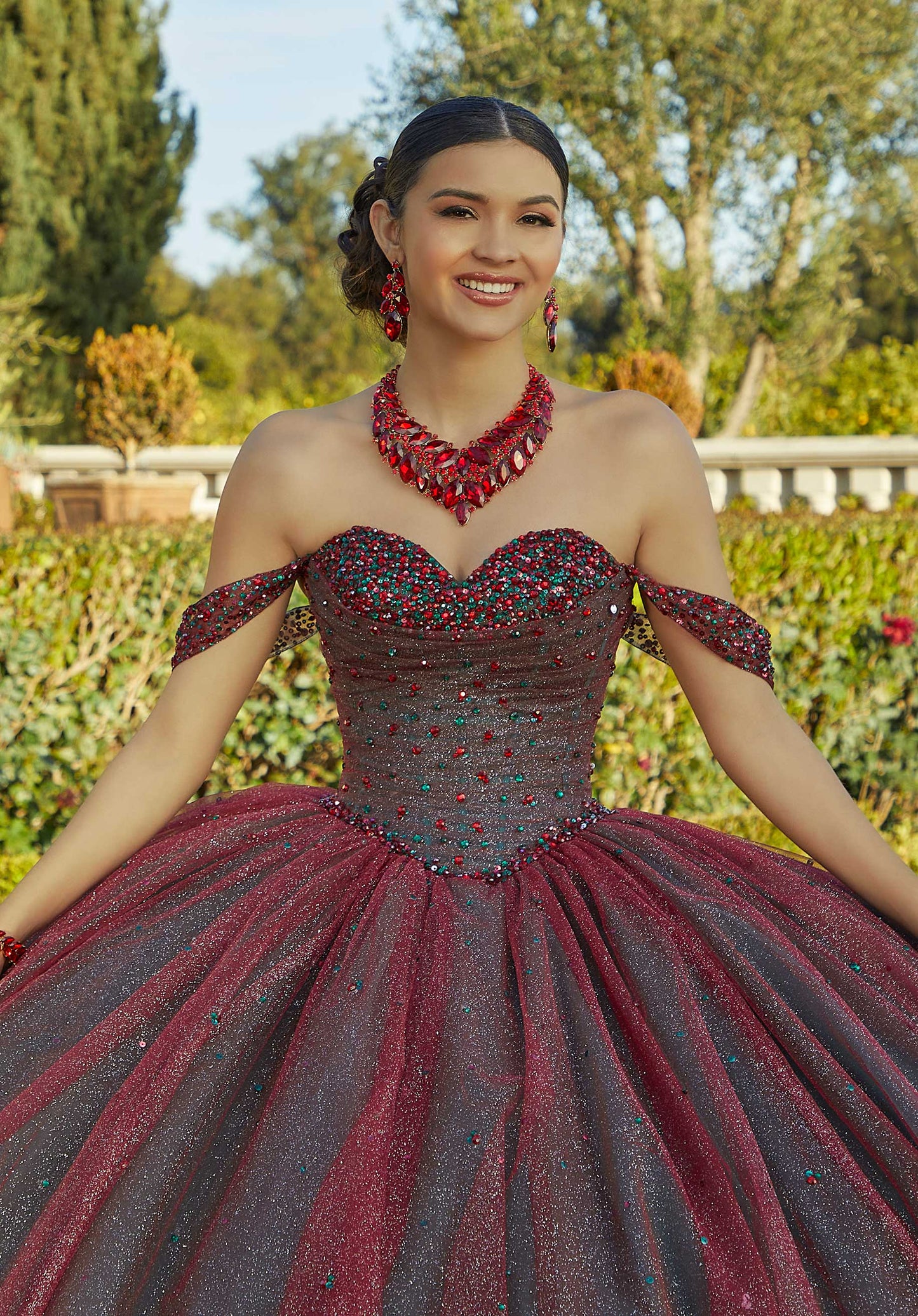 11740 | Jeweled Beading on a Layered Tulle Quinceanera Dress