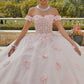 11741 | Three-Dimensional Floral Embroidery with Crystal Beading Quinceanera Dress
