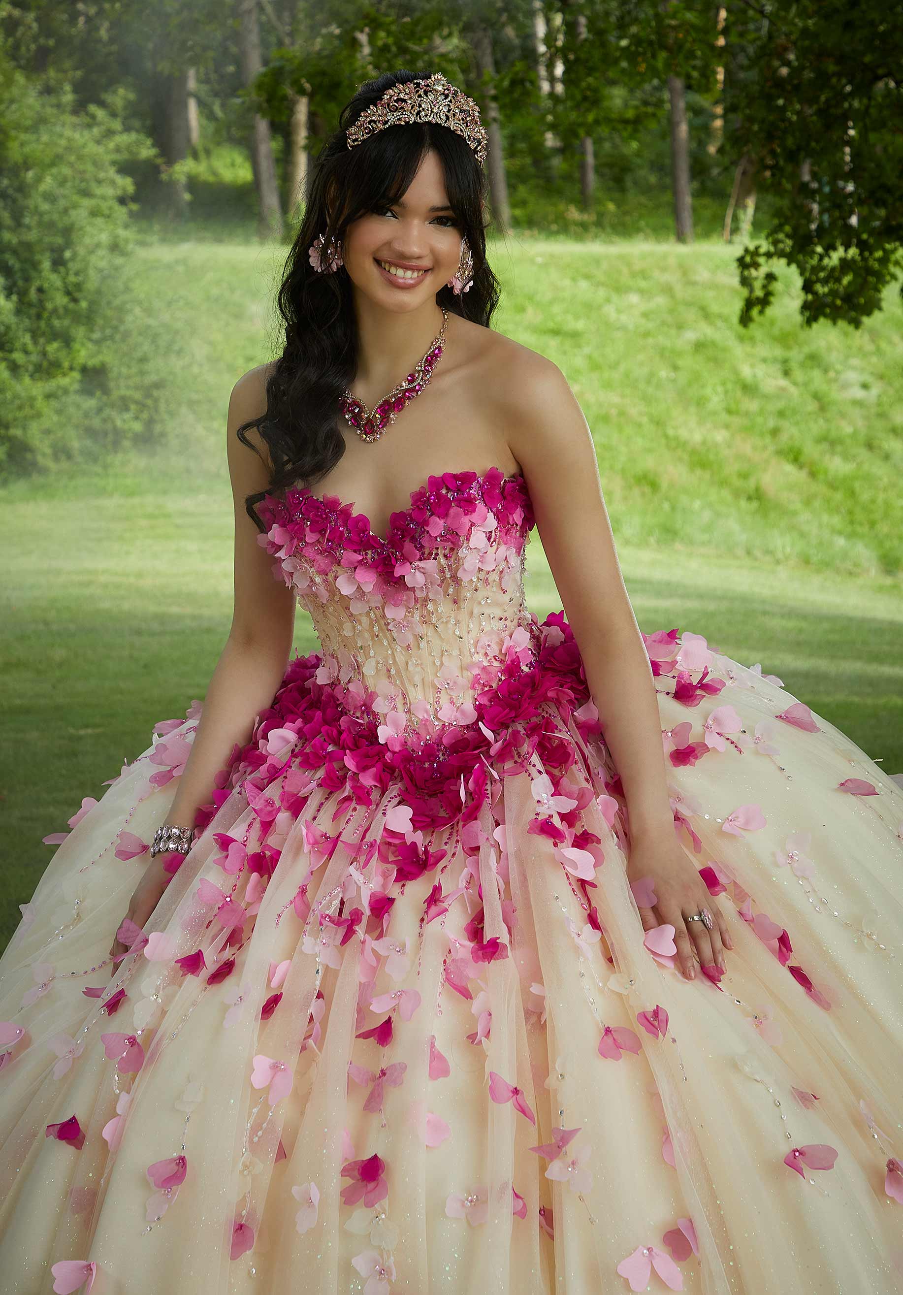 Pink ombre cheap quinceanera dress