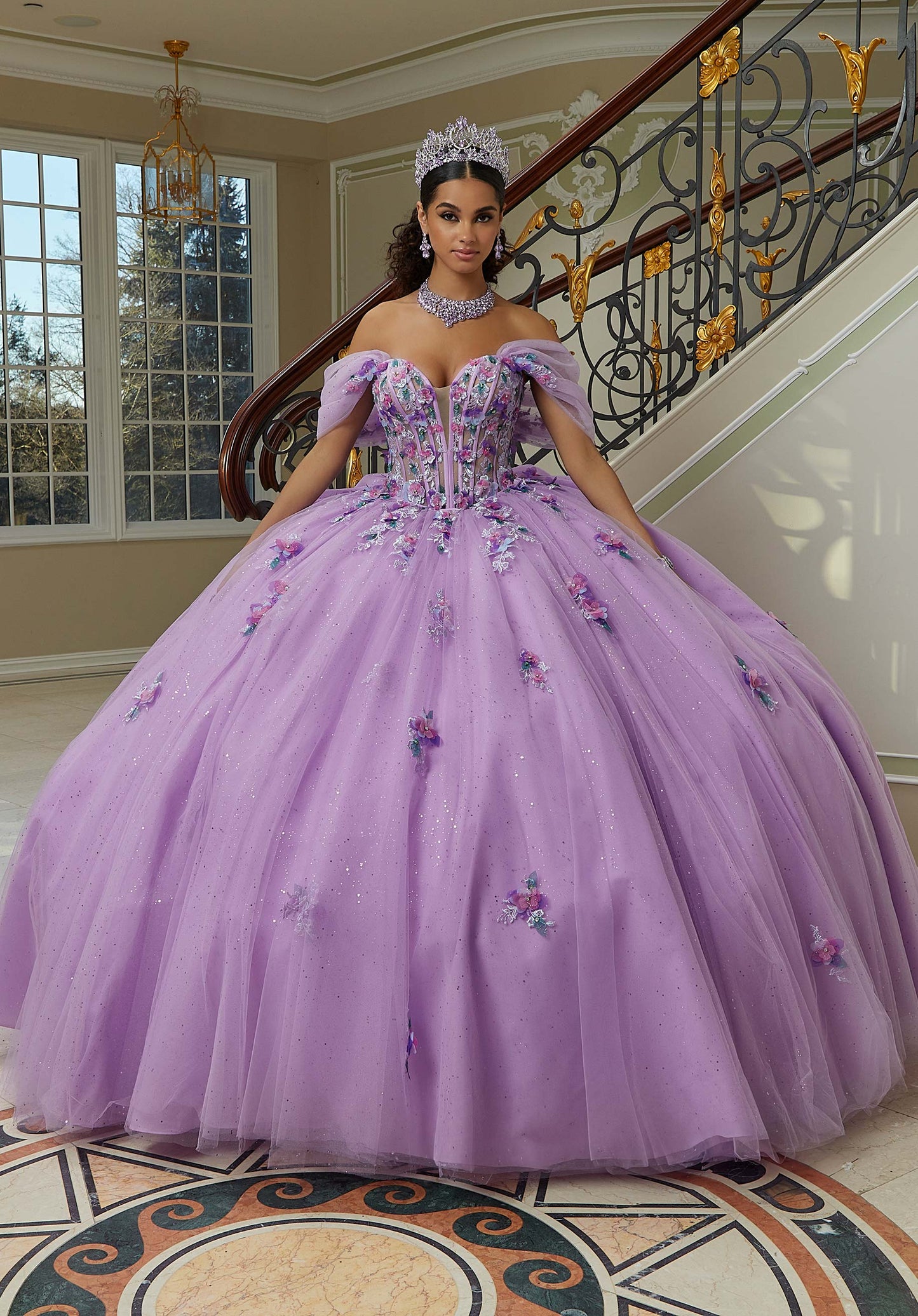 12122 | Crystal Beaded Quinceanera Dress