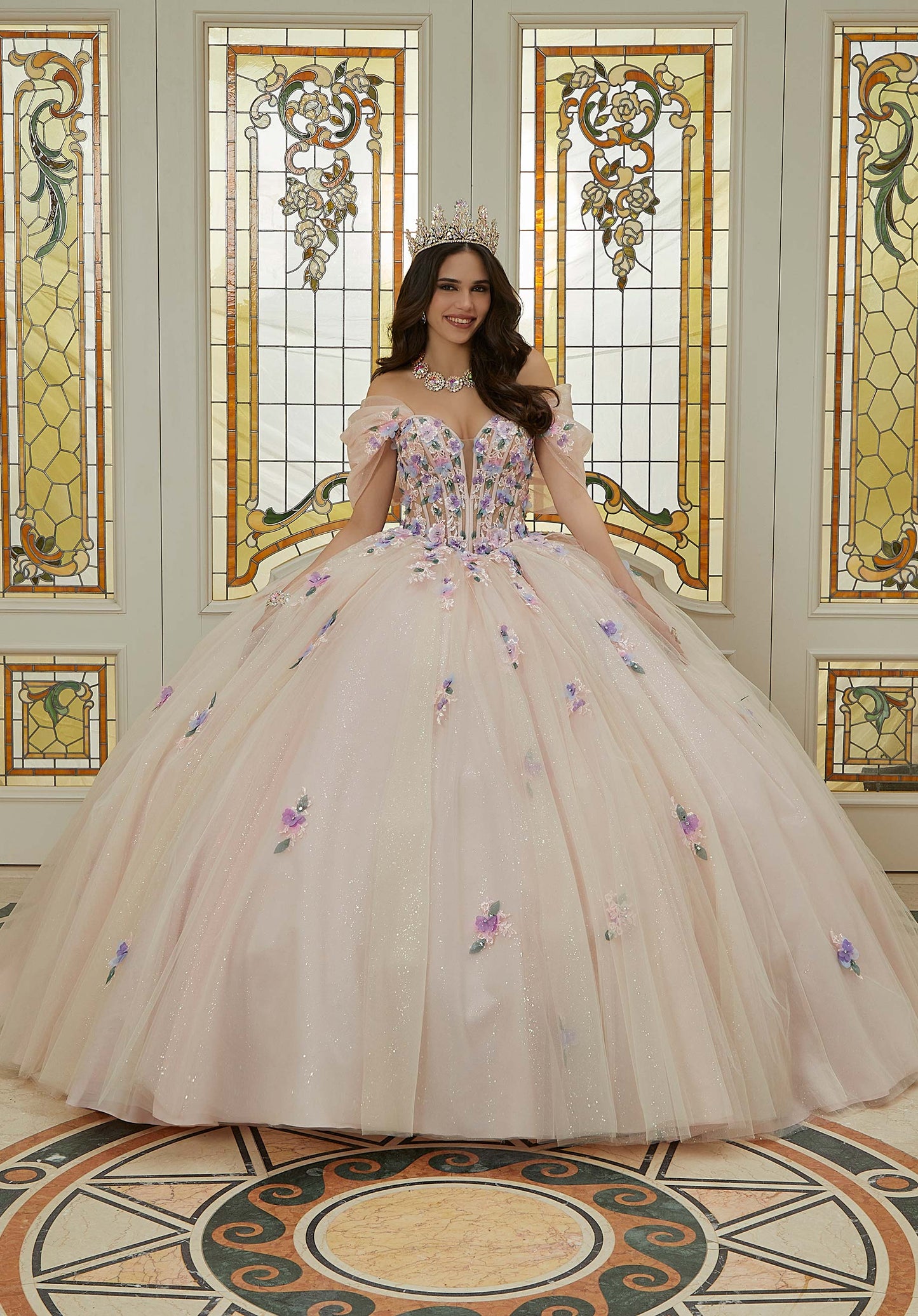 12122 | Crystal Beaded Quinceanera Dress