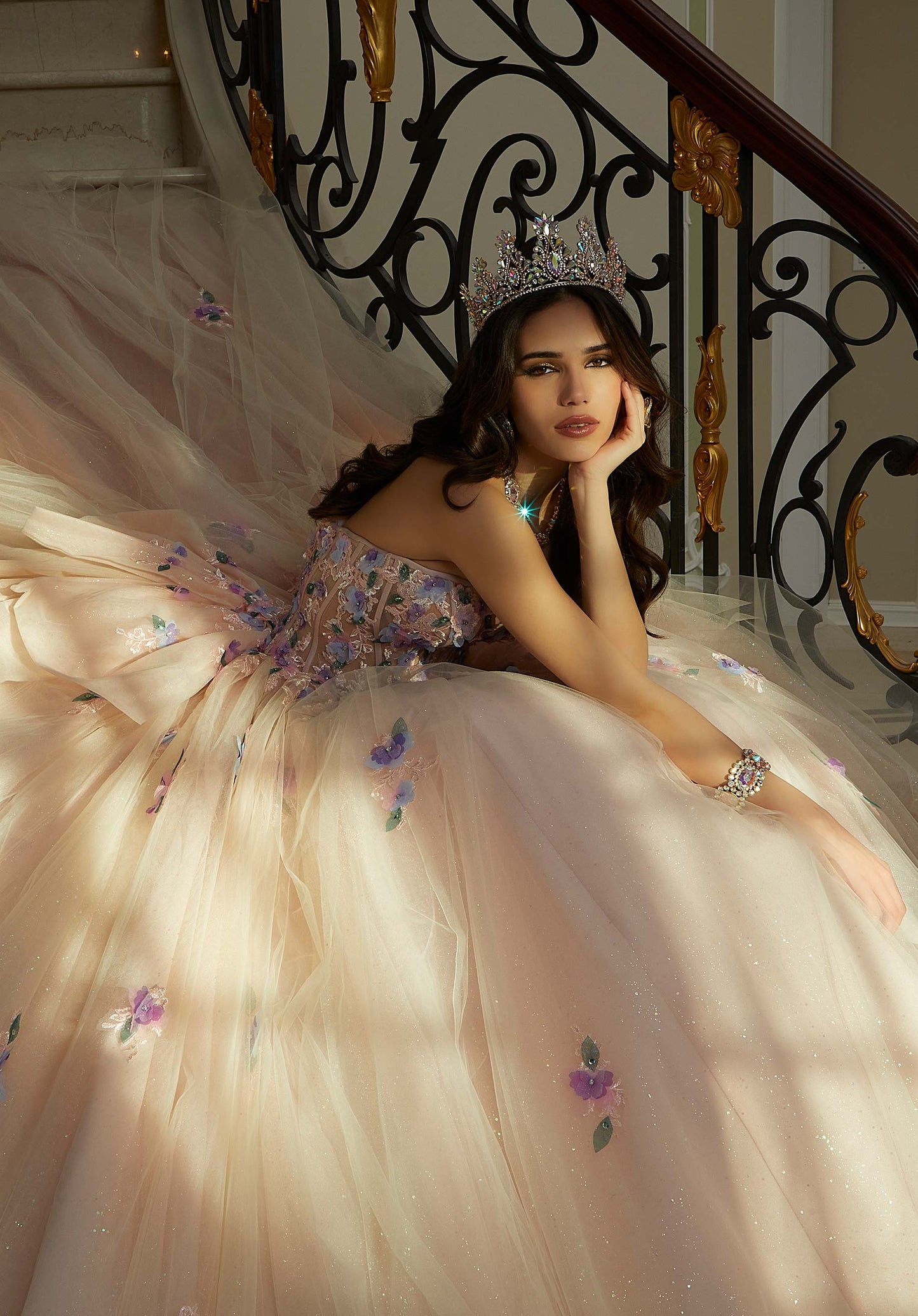 12122 | Crystal Beaded Quinceanera Dress