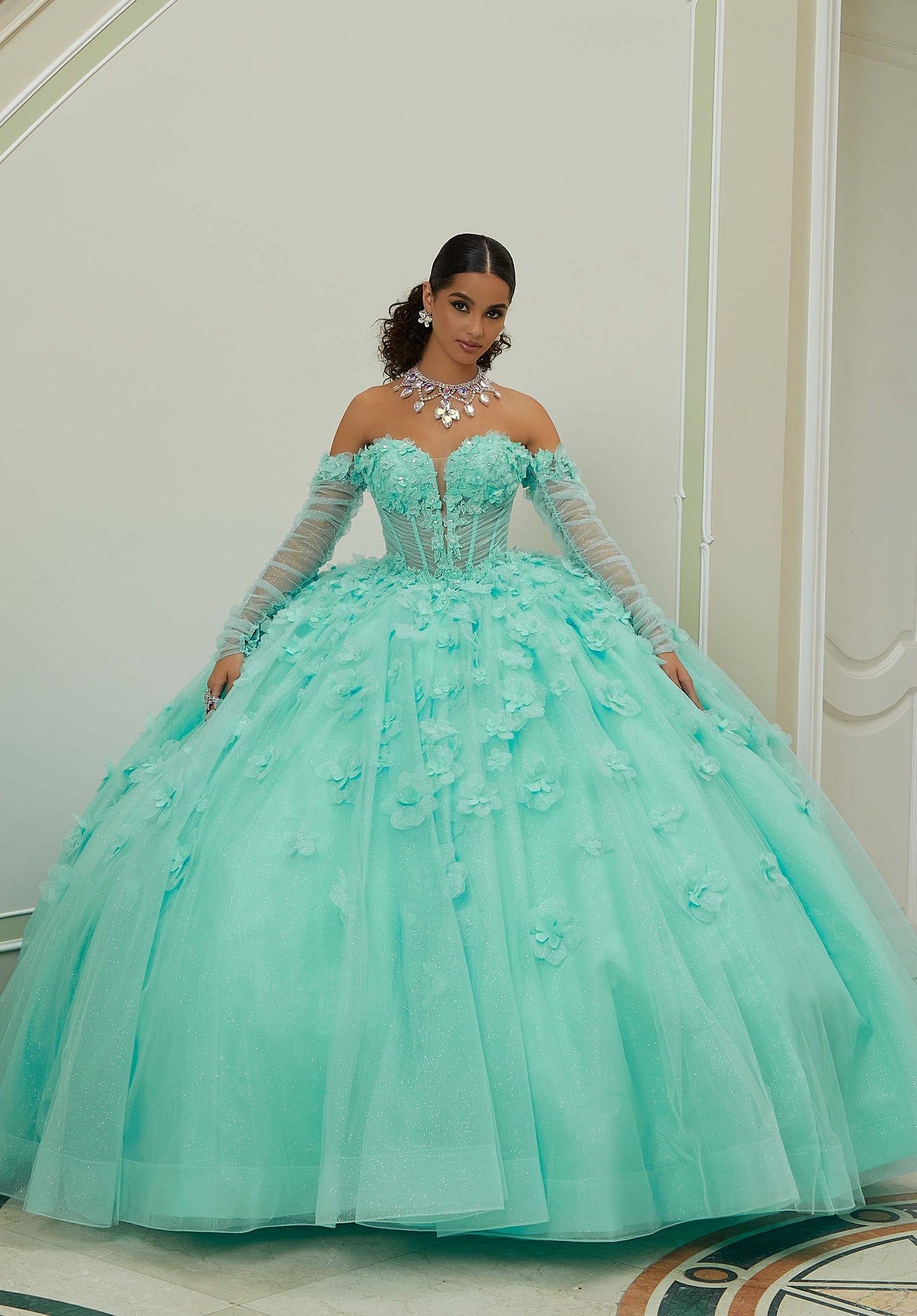 12123 | Crystal Beaded Quinceanera Dress