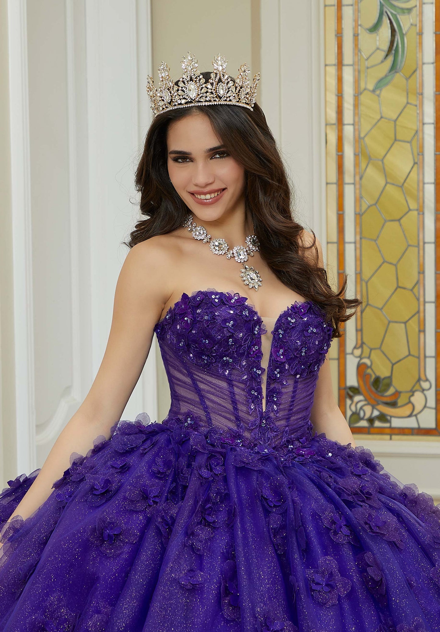 12123 | Crystal Beaded Quinceanera Dress