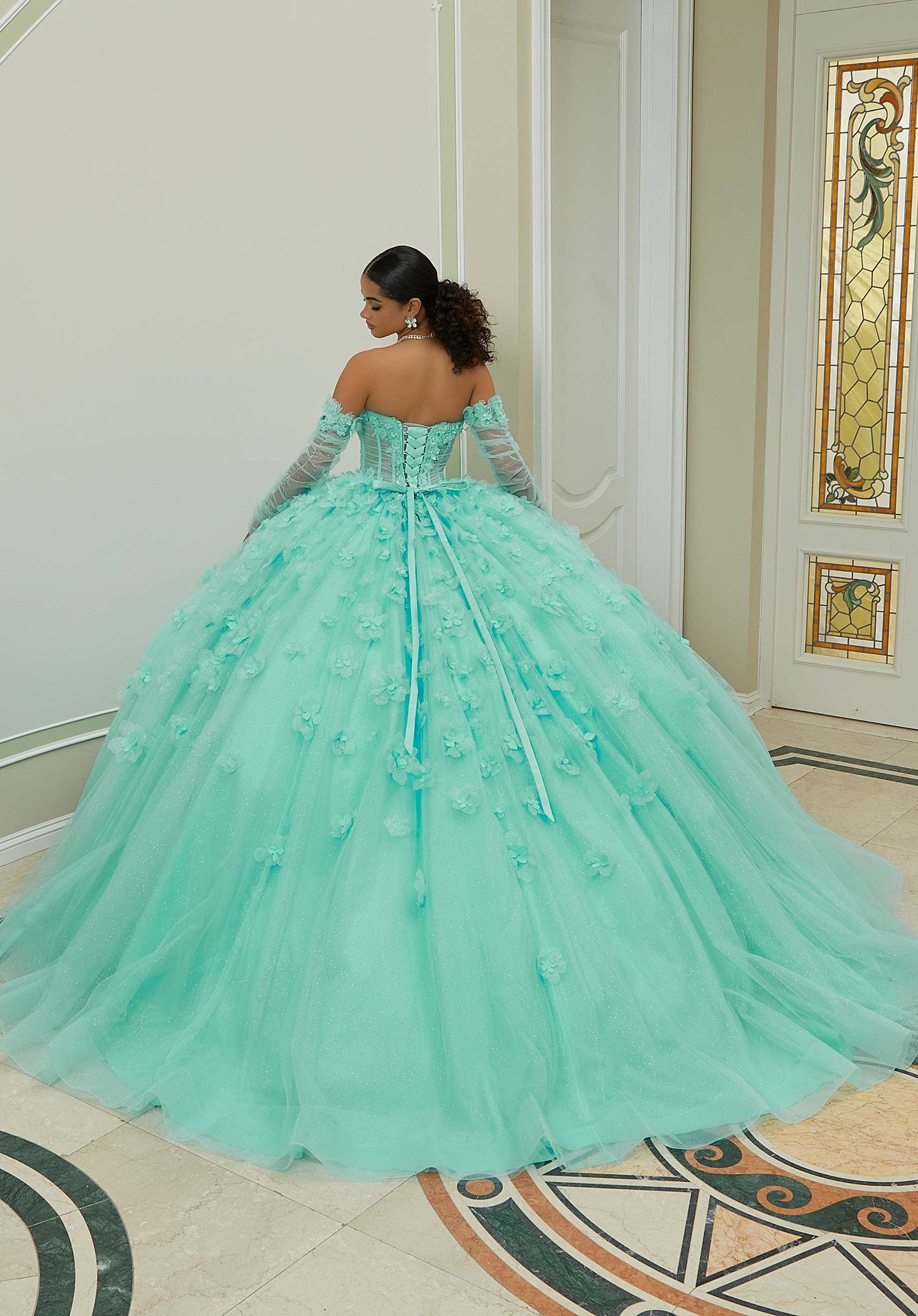 12123 | Crystal Beaded Quinceanera Dress