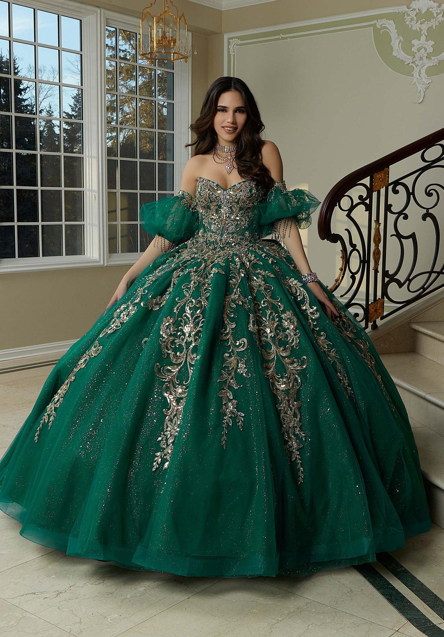 12125 | Jeweled Beaded Quinceanera Dress