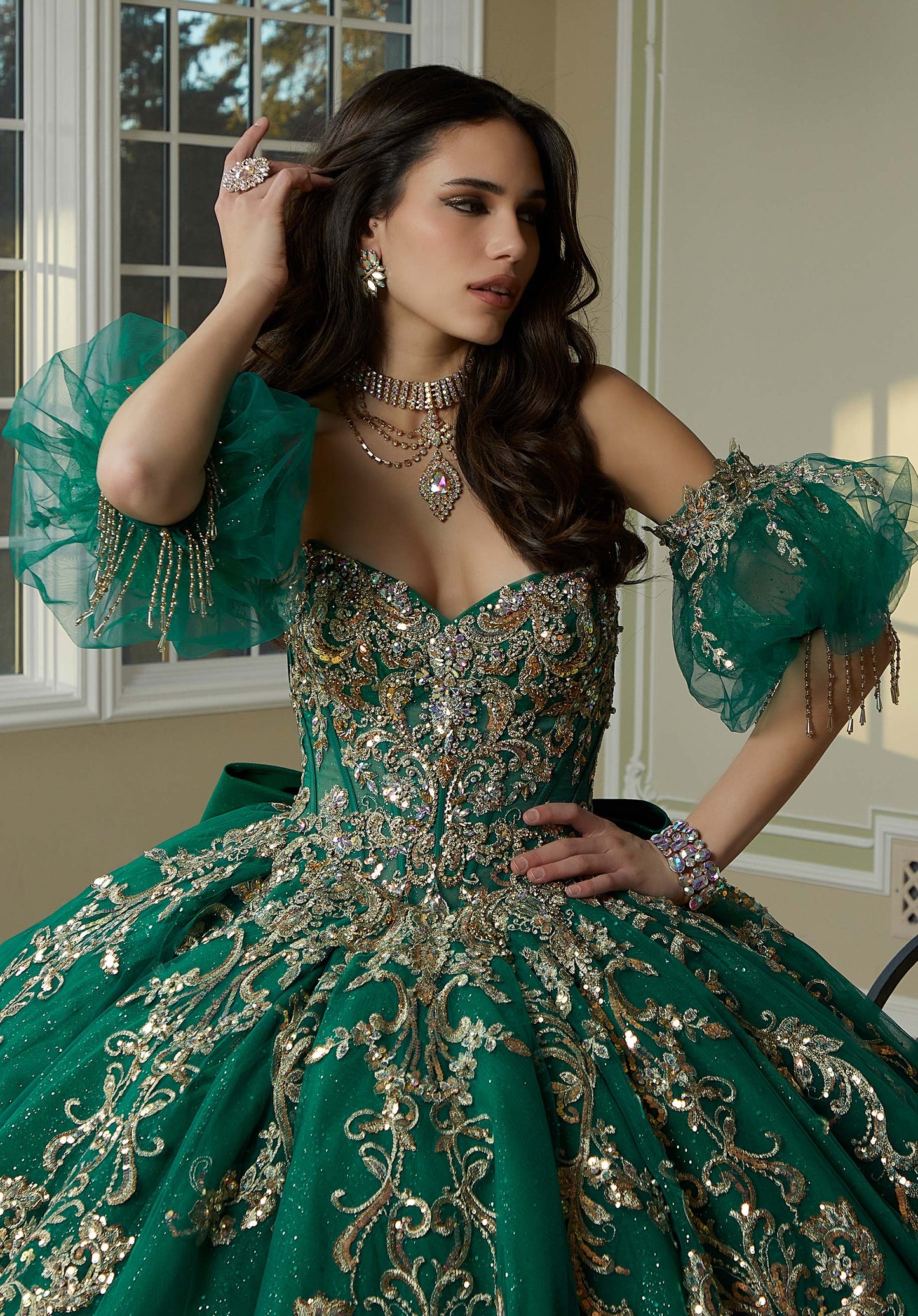 12125 | Jeweled Beaded Quinceanera Dress