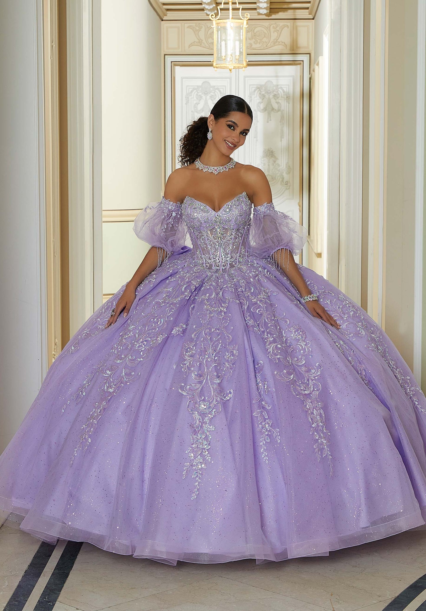 12125 | Jeweled Beaded Quinceanera Dress