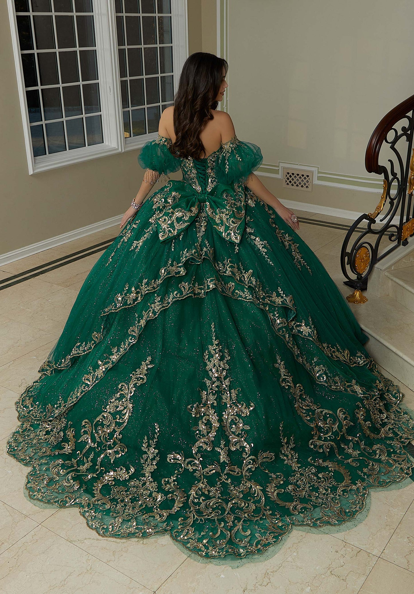 12125 | Jeweled Beaded Quinceanera Dress