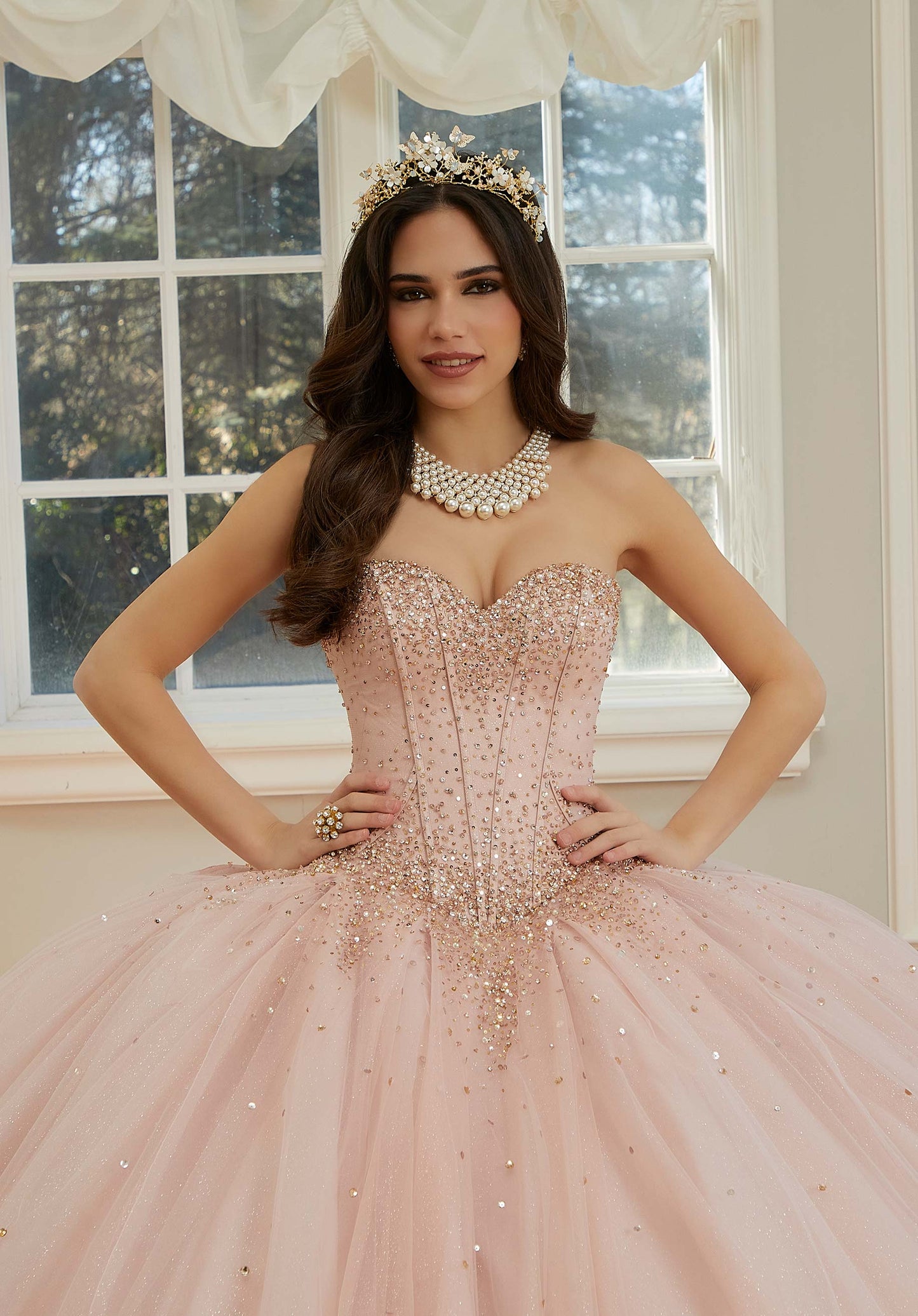 12126 | Crystal Beaded Quinceanera Dress