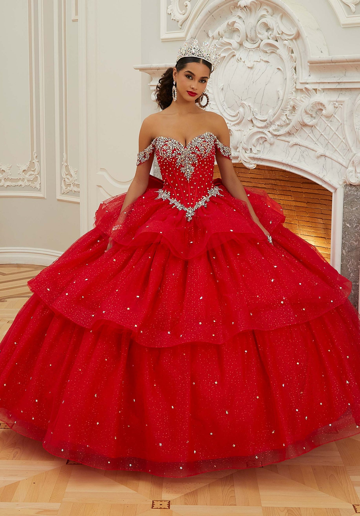 12128 | Jeweled Beaded Quinceanera Dress