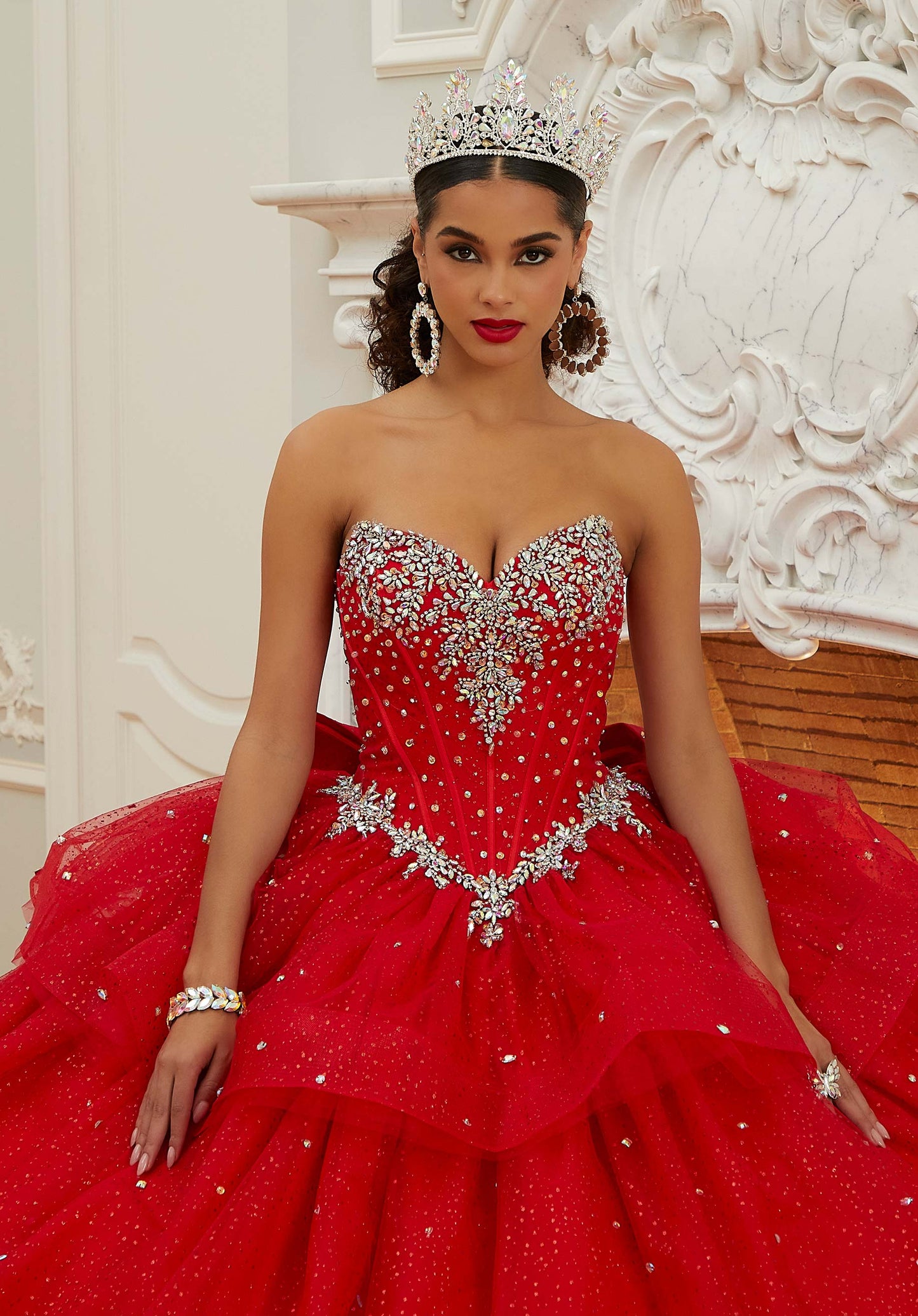 12128 | Jeweled Beaded Quinceanera Dress