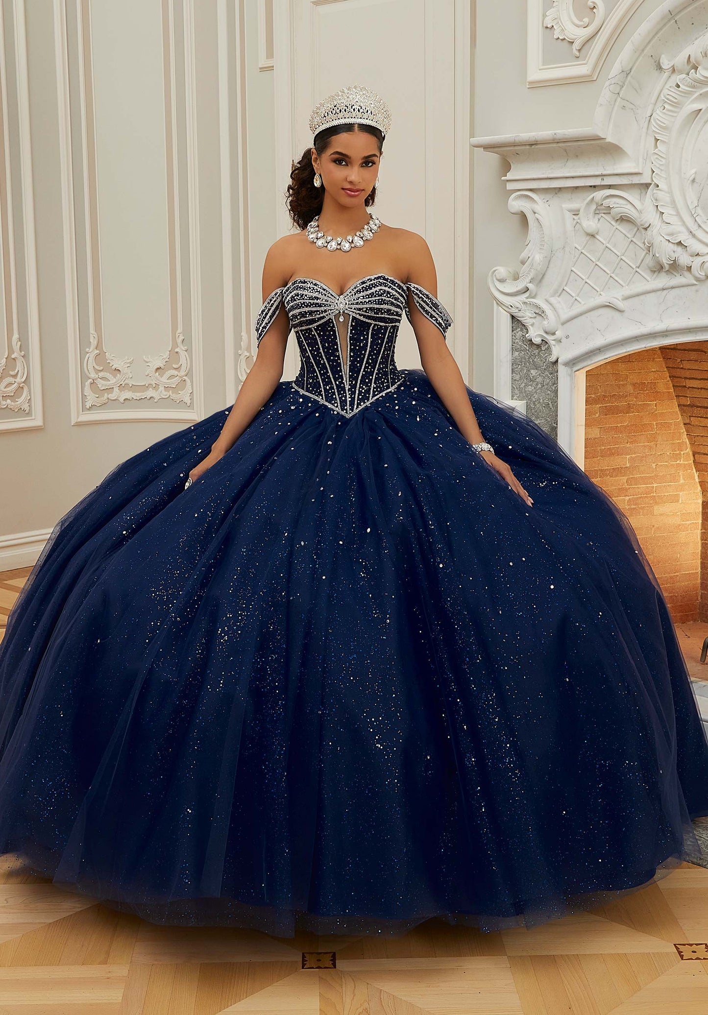 12129 | Crystal Beaded Quinceanera Dress