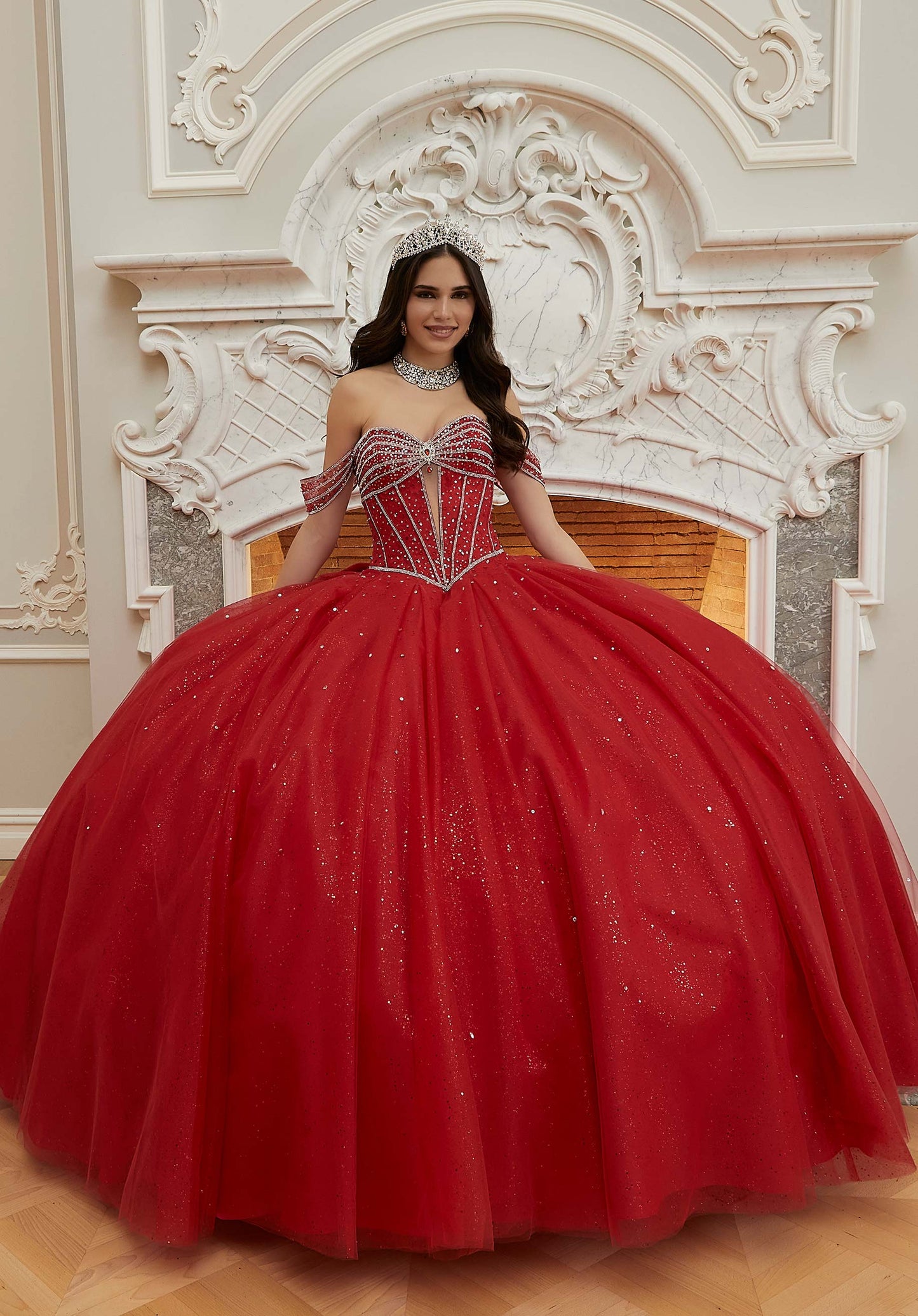 12129 | Crystal Beaded Quinceanera Dress