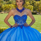 11725 | Rhinestone and Crystal Beaded Embroidery on a Tulle Over Glitter Tulle Quinceanera Dress