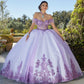 11725 | Rhinestone and Crystal Beaded Embroidery on a Tulle Over Glitter Tulle Quinceanera Dress
