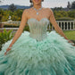 11736 | Allover Crystal Beaded Bodice on a Ruffled Tulle Quinceanera Dress