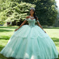 11870 | Rhinestone and Crystal Beading on a Tulle Over Sparkle Quinceanera Dress