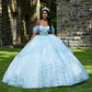 11871 | Crystal Beading on a Patterned Glitter Quinceanera Dress