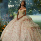 11878 | Three-Dimensional Floral Embroidered Quinceanera Dress