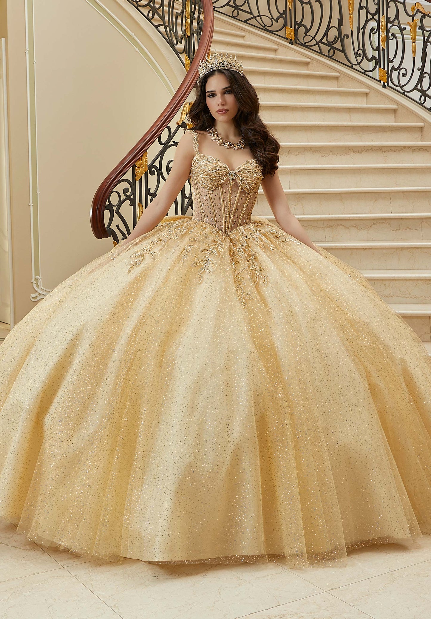 12104| Diamante Quinceañera Dress