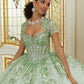 12105 | Patterned Quinceanera Dress