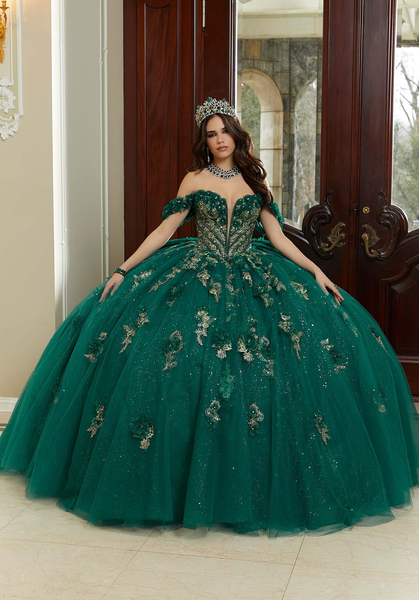 12106 | Diamente Beaded Quinceanera Dress