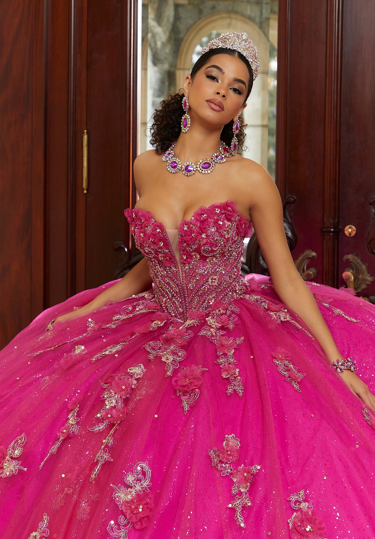 12106 | Diamente Beaded Quinceanera Dress