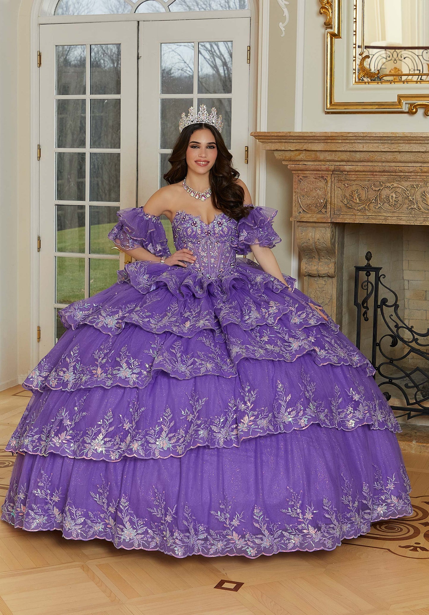 12109 | Crystal Beaded Quinceanera Dress