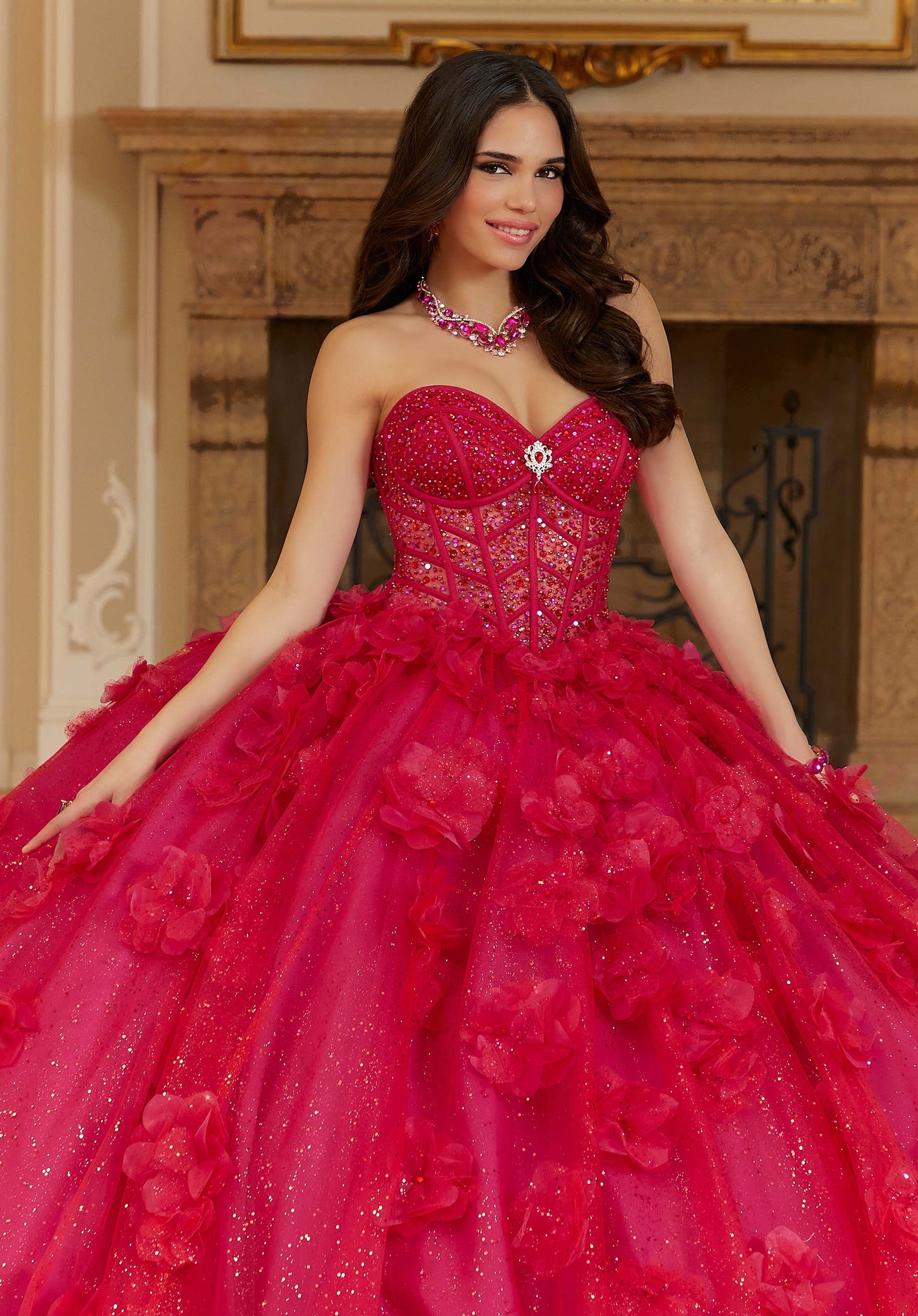 12110 | Crystal Beaded Quinceanera Dress