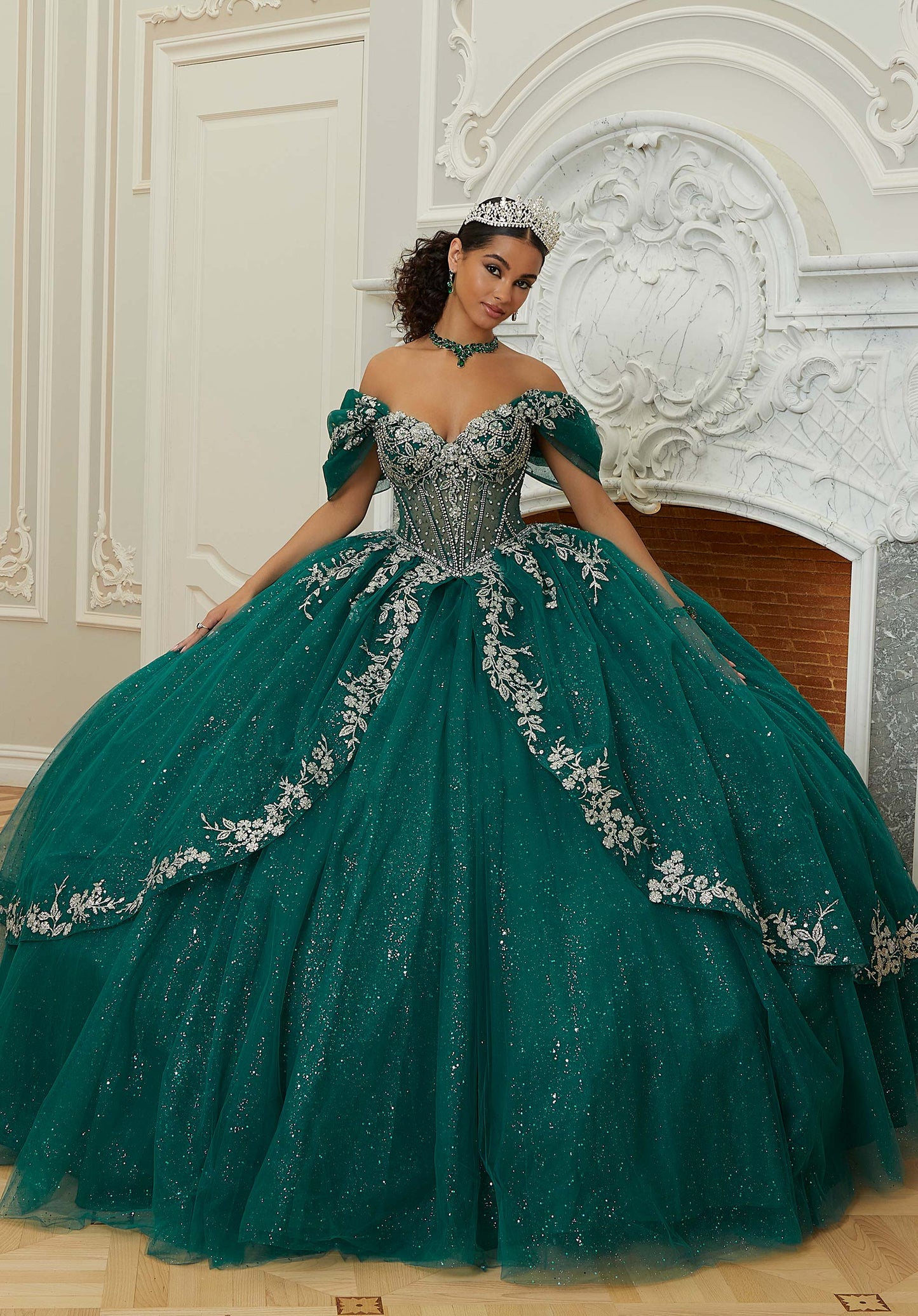 12114 | Chandelier Beading Quinceanera Dress