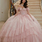 12118 | Floral Lace Quinceanera Dress