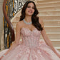 12118 | Floral Lace Quinceanera Dress