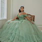 12118 | Floral Lace Quinceanera Dress