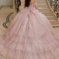 12118 | Floral Lace Quinceanera Dress