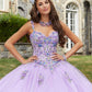 11287 | Crystal Beaded Contrasting Floral Embroidered Quinceañera Dress
