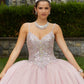 11300 | Rhinestone and Crystal Beaded Quinceañera Dress with Bow