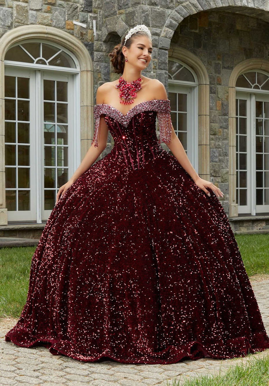 Velvet and shop net dress