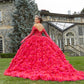 11320 | Three-Dimensional Floral Lace Quinceañera Dress with Floral Skirt
