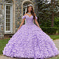 11282 | Crystal Beaded Lace Quinceañera Dress with Floral Skirt