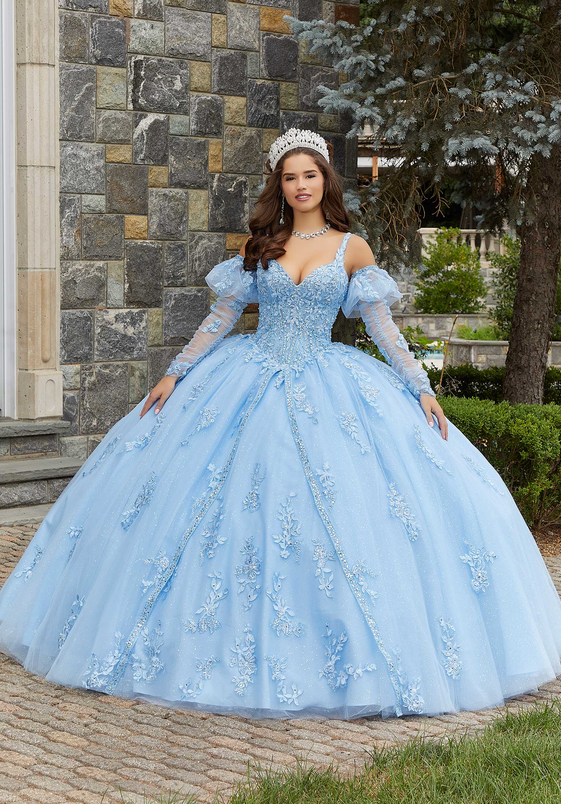 11283 | Lace and Princess Tulle Quinceañera Dress – Princess Paradise
