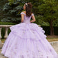 11281 | Three-Dimensional Floral Quinceañera Dress with Flounced Overskirt