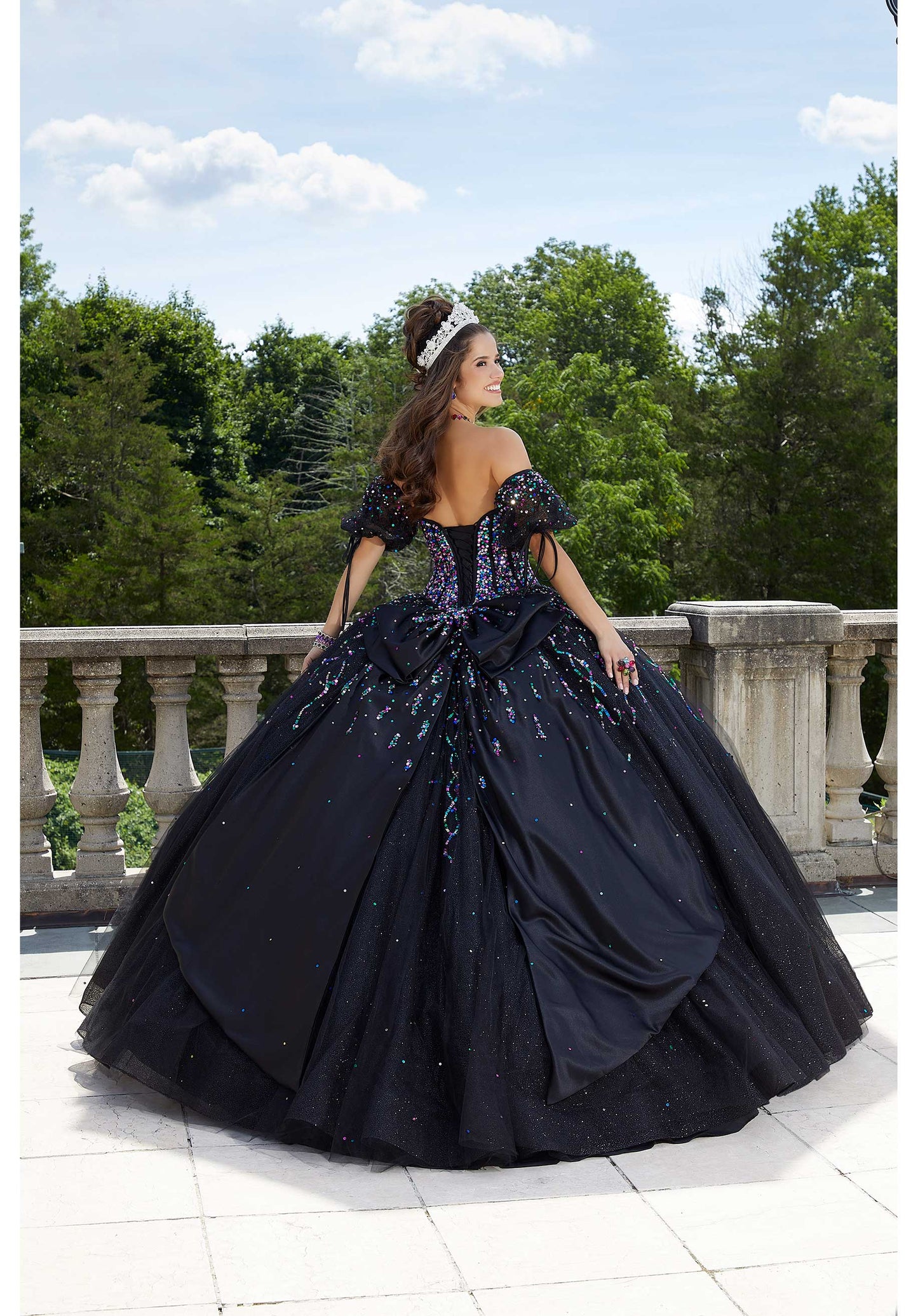 11319 | Confetti Beaded Glitter Tulle Quinceañera Dress