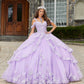 11289 | Metallic Embroidered Quinceañera Dress with Three-Dimensional Butterflies